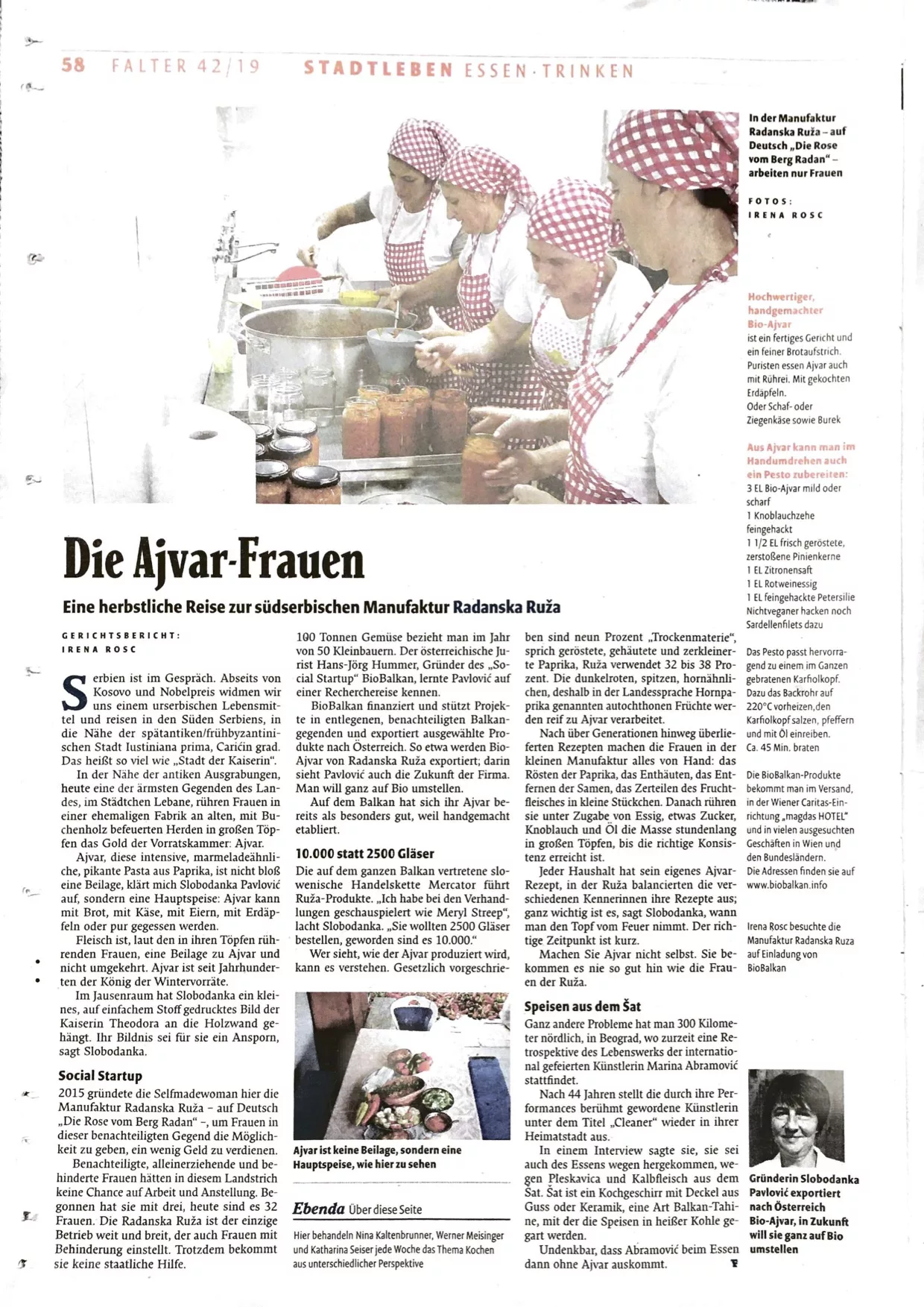 Bericht im Falter über BioBalkan und Ajvar