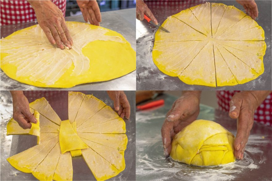 Salčići, Herstellung des Blätterteigs