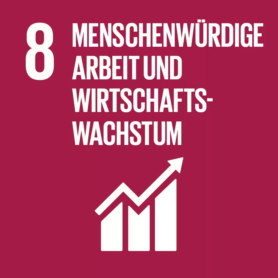 SDG 8 Menschwürdige Arbeit und Wirtschaftswachstum, Icon