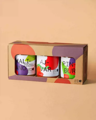 BioTrio von BioBalkan mit pikanten Bio-Aufstrichen aus Gemüse