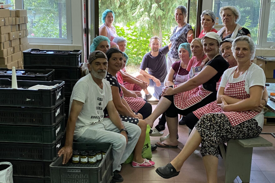 Gute Stimmung am Ende eines sommerlichen Arbeitstags bei Radanska Ruza